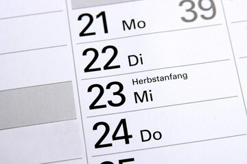 Am 21. September ist Herbstanfang