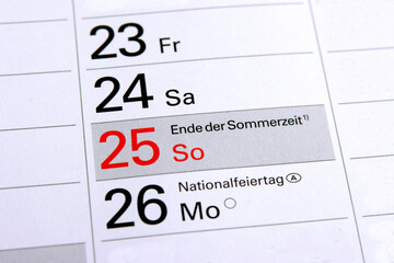 Am 25. Oktober endet die Sommerzeit