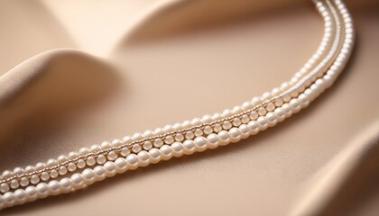 a luxurious opera length pearl necklace with a vintage clasp displayed on a soft cream backdrop