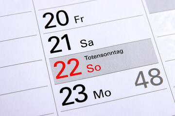 Am 22. November ist Totensonntag