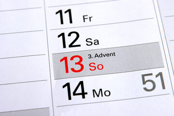 Am 13. November ist der 3. Advent
