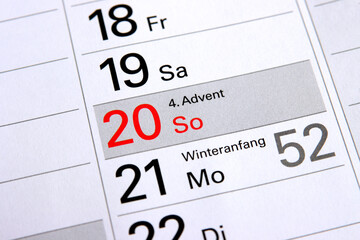 Am 20. November ist der 4. Advent, am 21. November ist Winteranfang