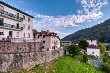 Fototapeta premium Valcarlos (Luzaide) is a Spanish town and municipality in the Foral Community of Navarre, located in the Merindad of Sangüesa, in the Auñamendi region, Spain