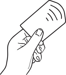 Set of simple linear contactless payment icons. Credit card and hand tap illustration symbol. Sign nfc vector flat.
