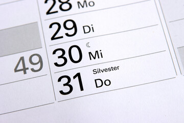 31. Dezember - es ist Silvester und das Jahr geht zu Ende