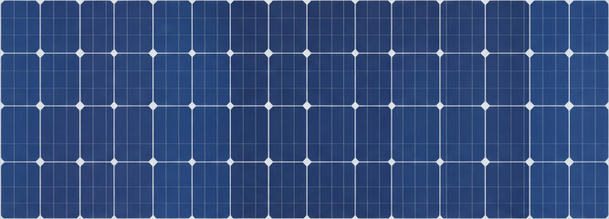 Fototapeta premium Blue Solar Panel Photovoltaic Cell Texture. photovoltaic solar panel. The pattern consists of a grid of blue silicon cells separated by thin silver lines. Shiny, geometric, and high-tech.