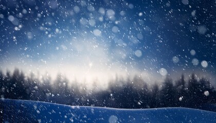 Fototapeta premium Dynamic Snowstorm Blurred Snowfall Motion Blur Effect Background Wallpaper