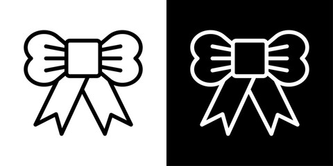 Obraz premium Minimal Christmas Ribbon vector icon with a clean festive bow design, perfect for holiday sales, gift wrapping themes, seasonal offers, and Christmas marketing visuals.