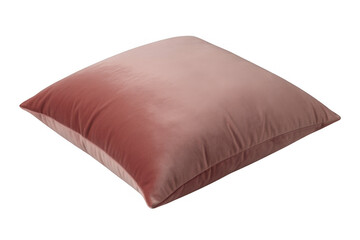 Pink velvet pillow isolated on a transparent background