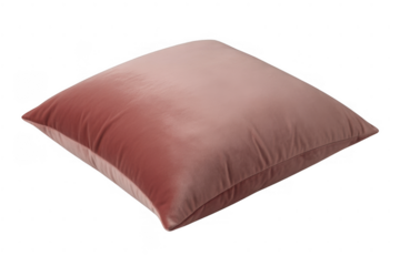 Pink velvet pillow isolated on a transparent background