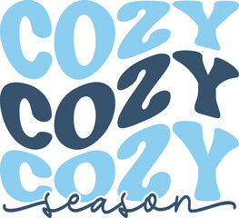 Cozy Season winter typography design on plain white transparent isolated background for card, shirt, hoodie, sweatshirt, apparel, card, tag, mug, icon, poster or badge