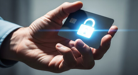 Futuristic Key Card with Wireless Unlock Symbol