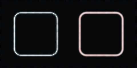 Abstract glowing rounded squares on black background with futuristic concept