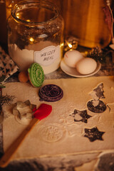 christmas cookies and candle