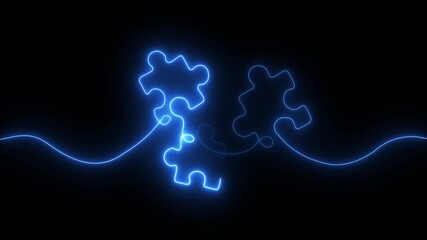 glowing neon Colorful, vibrant puzzle pieces create a captivating design against a dark background.4k video motion ,graphic animation ,
- Powered by Adobe