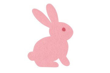 Obraz premium Pink felt sitting bunny with red nose