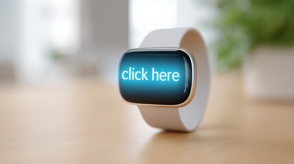 Smartwatch Screen Displaying Click Here Button