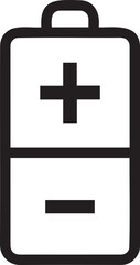 Fototapeta premium Battery Icon with Plus and Minus Symbols for Energy.