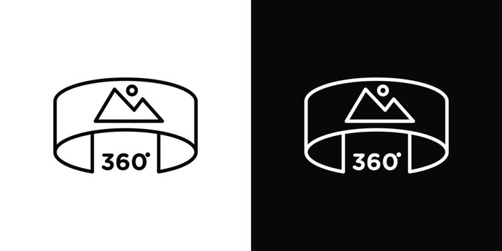 Tour virtual icon. Line with editable stroke.