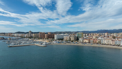 Vista a&eacute;rea de la playa del centro de Fuengirola, Andaluc&iacute;a