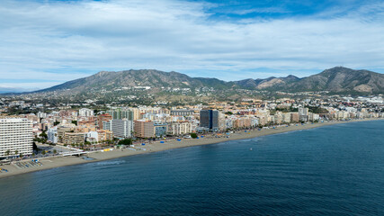Vista a&eacute;rea de la playa del centro de Fuengirola, Andaluc&iacute;a