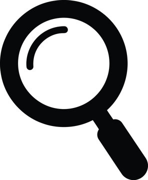 Search magnifying glass icon vector. find and zoom symbol for ui/ux design and discovery