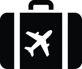 Airplane luggage travel icon vector   vacation trip baggage flight journey symbol