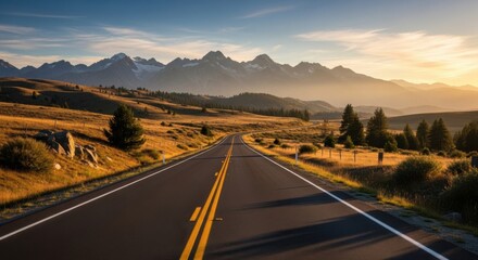 Long road leading toward distant mountain horizon 