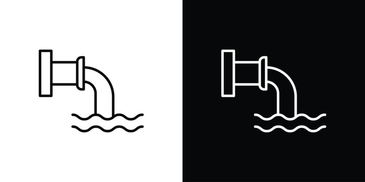 Wastewater icon. Line with editable stroke.
