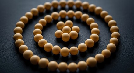 Obraz premium Soybean spiral pattern on dark background close up macro shot nutrition healthy food ingredient agriculture