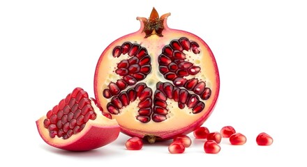 pomegranate, pomegranate fruit, red fruit, fresh pomegranate, fruit close up, pomegranate seeds, cut pomegranate, juicy fruit, healthy fruit, food photography, antioxidant fruit, tropical fruit, organ