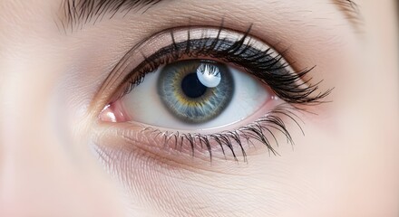 blue eye, close up eye, human eye, female eye, young woman eye, realistic eye, blue iris, macro eye, detailed eye, eye lashes, eyebrow, natural eye, healthy eye, vision concept, eyesight, beauty eye, 