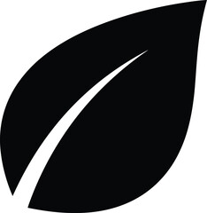 Minimalist leaf icon vector   nature, eco, organic, plant symbol design element
