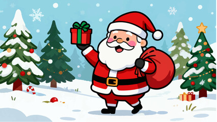 Fototapeta premium Jolly Santa Claus Vector HD quality