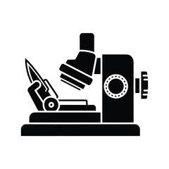 Creative Details Microtome Vector Illustration | Laboratory Cutting Instrument | Histology Sample Preparation Device
