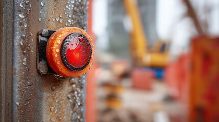 Wet Emergency Stop Button at Construction Site