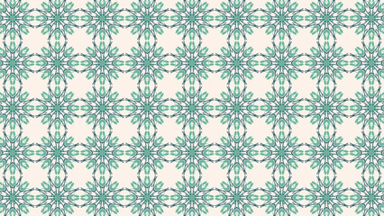 Fototapeta premium Geometric floral abstract textile pattern design.