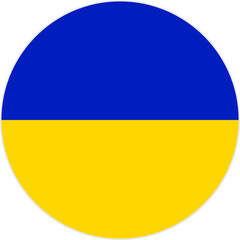 Round Ukraine Flag Illustration