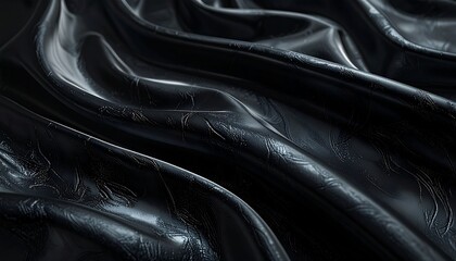 Black metallic panel with subtle embossed patterns and reflections, premium luxury texture