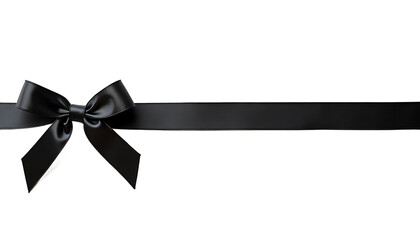 Black Ribbon Bow on White Background image bc19 isolated on a transparent background
