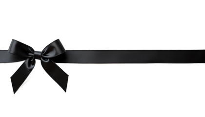 Black Ribbon Bow on White Background image bc19 isolated on a transparent background