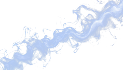 Glowing blue light smoke clouds transparent PNG effect