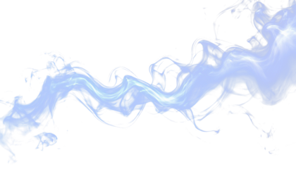 Ethereal blue luminous smoke waves transparent background clipart