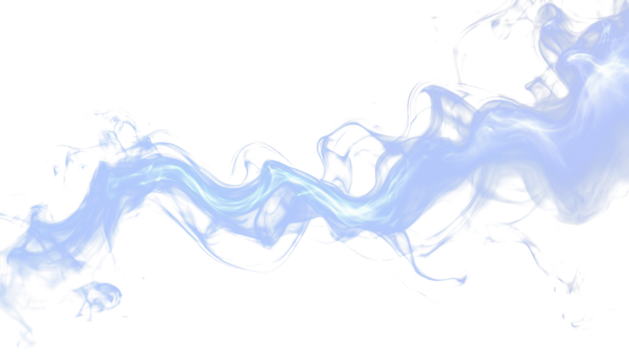 Ethereal blue luminous smoke waves transparent background clipart