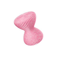 Pink Organic Ribbed Hourglass Object
