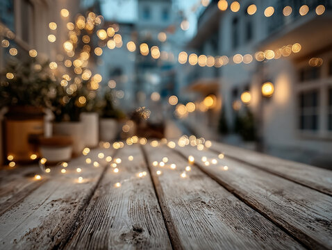a warm and cozy indoor setting with a wooden floor adorned with sparkling confetti. In the background, there is a window with a white frame, and shelves filled with various decorative items