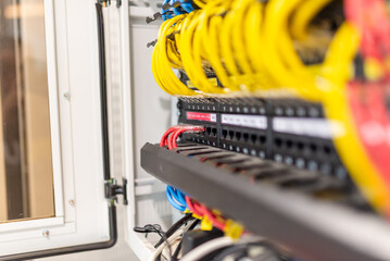 Network Cables in Server Rack Setup