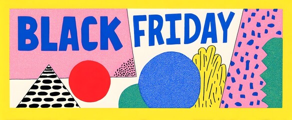 Black Friday words in a fresh cool graphic vibe with sleek modern design flair