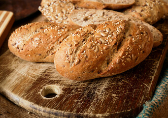 Delicious and healthy bread from Poland. Baked with multi-grain flour with seeds and bran.