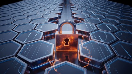 Digital Security Padlock on Hexagonal Grid with Electric Energy